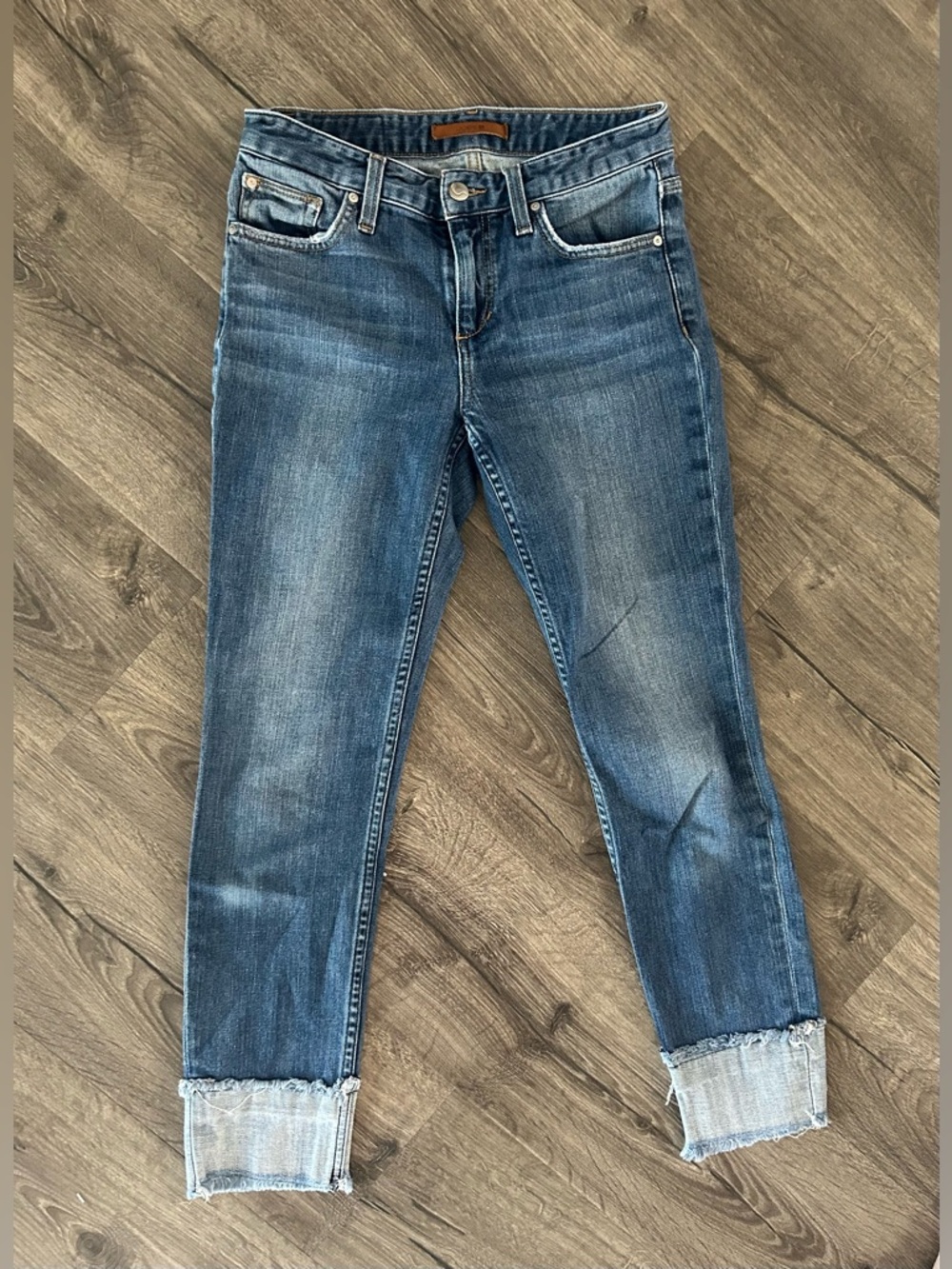 JOE’S Jeans The Smith Mid Rise Straight Ankle Raw Hem W24 Stretch Denim - Picture 2 of 4
